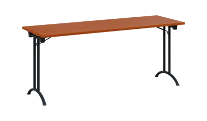 SLA 180 lak skládací jednací stůl 1800x600, deska 25 mm, podnož černý lak, deska třešeň šumavská